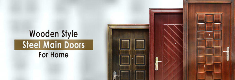 Wooden Finished Steel Main Doors For Home Get Free Quote